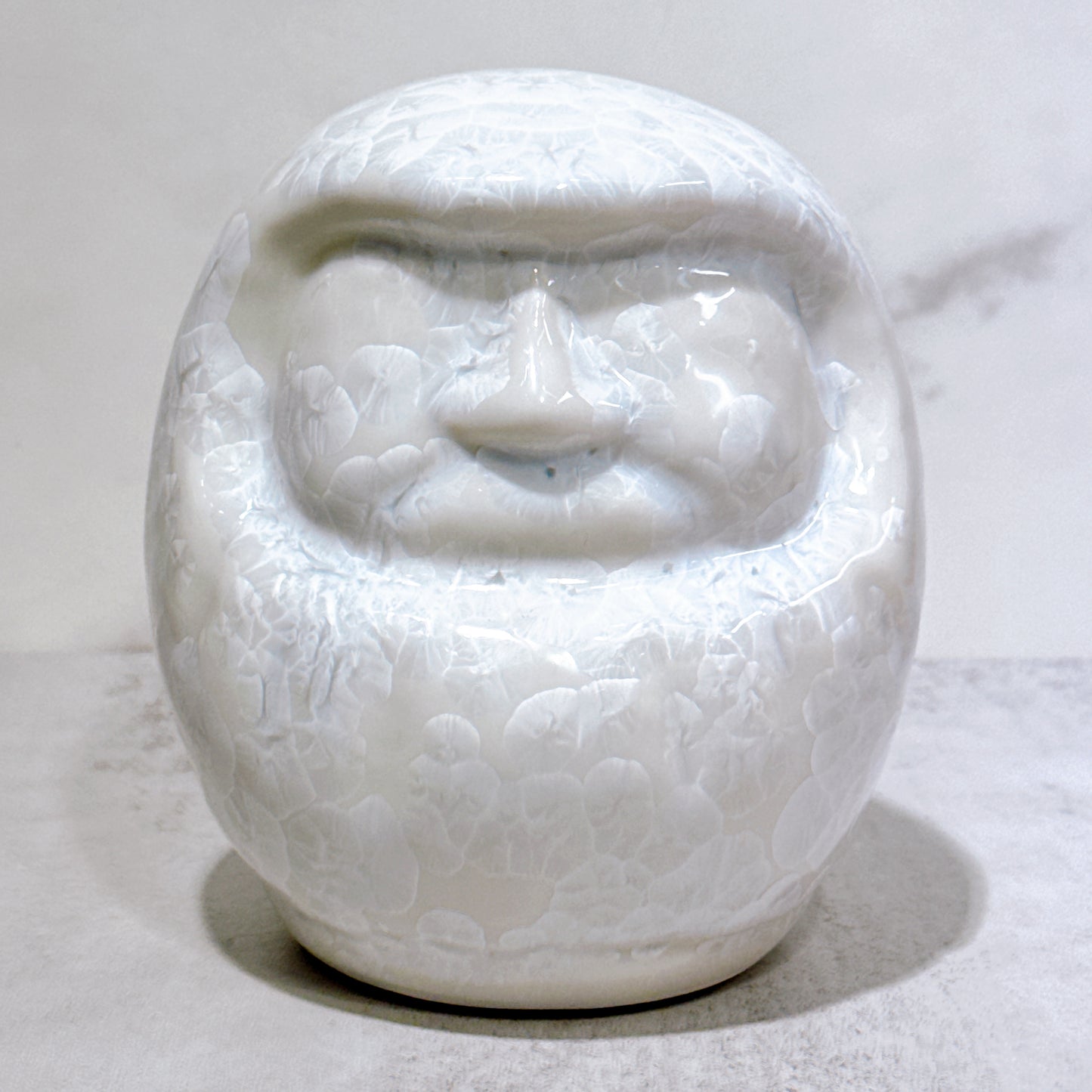 日本清水燒達摩 花結晶 白 無地 中號