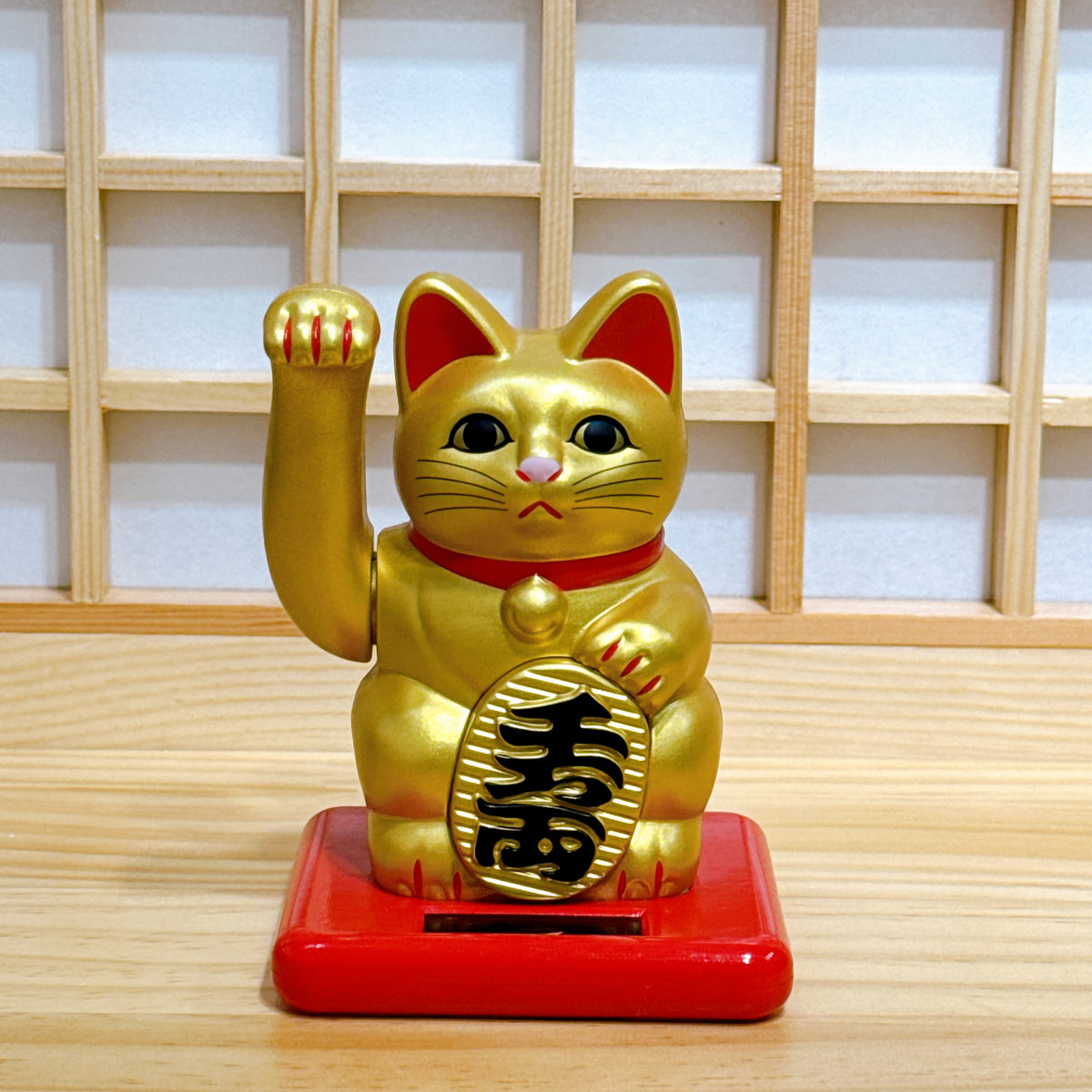 日本好運招財貓 太陽能 金