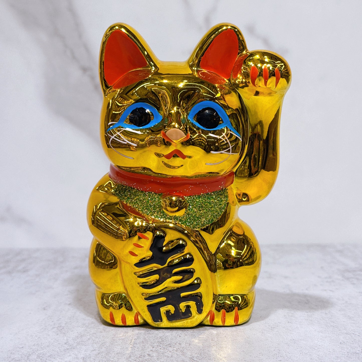日本常滑小判招財貓 4號 金