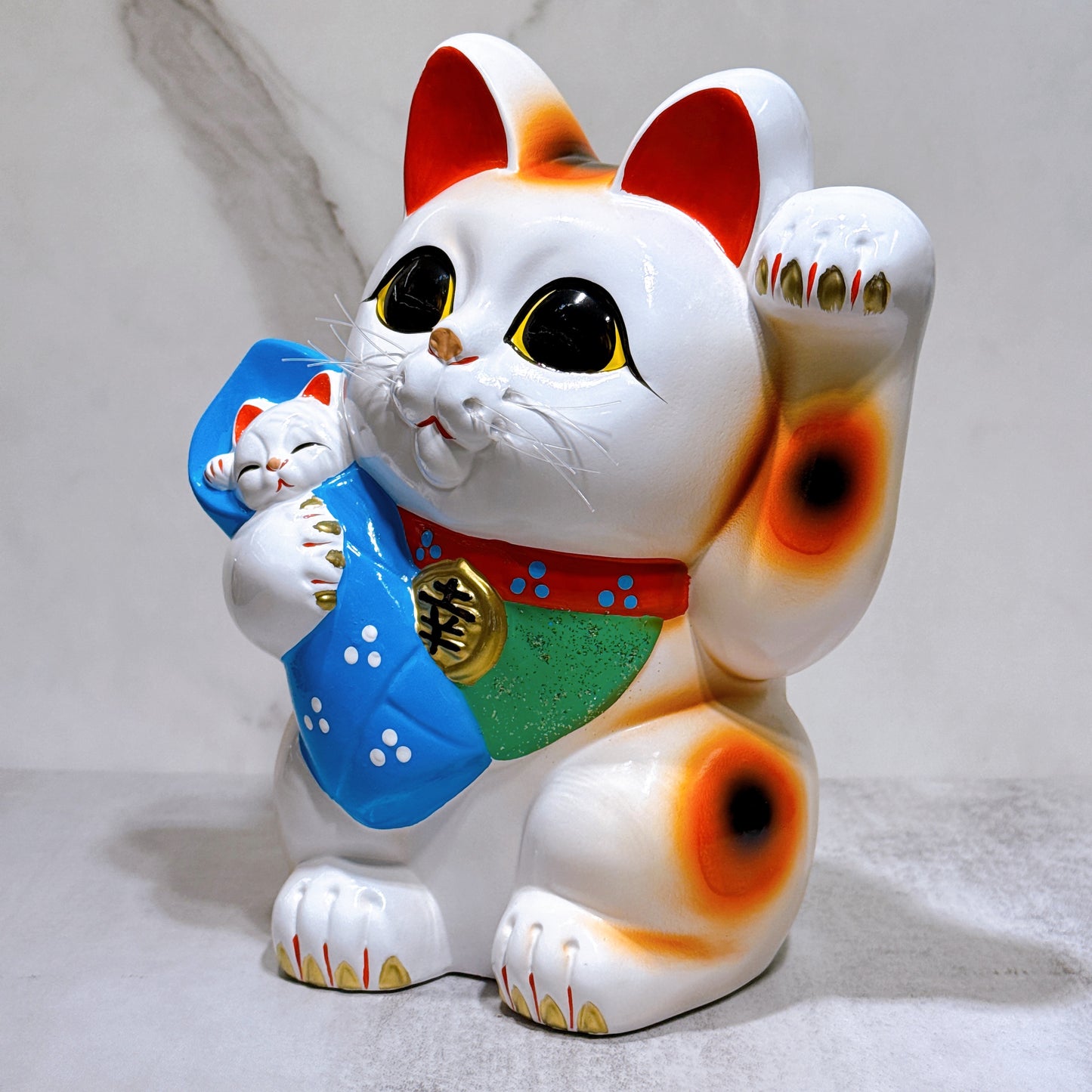 日本常滑幸福招財貓 8號 藍