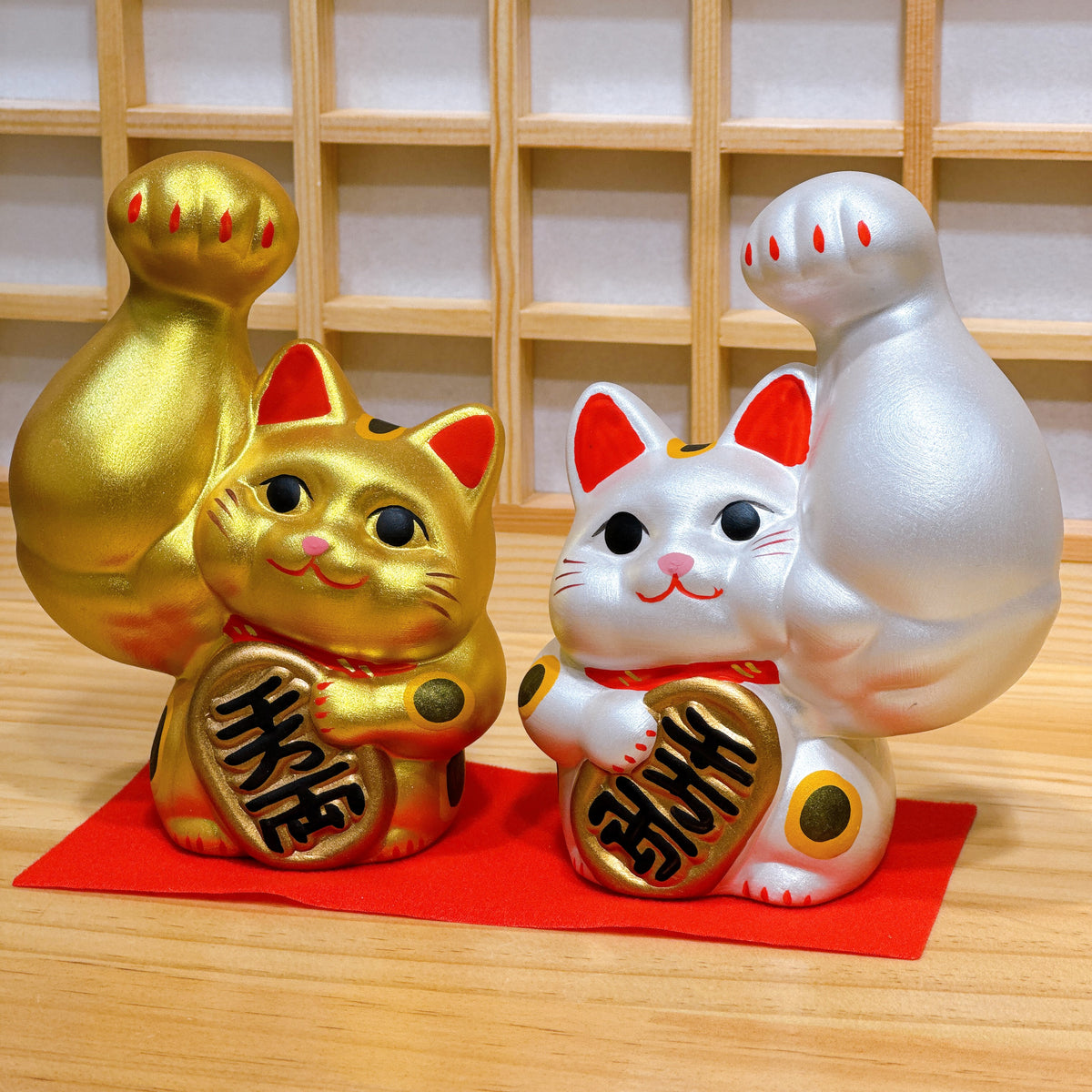 日本筋肉小判招財貓 金銀套裝