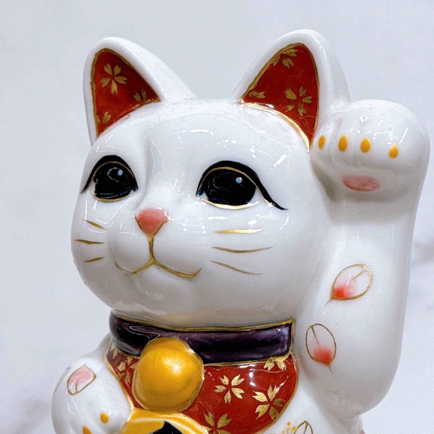 日本清水燒招財貓 色繪 広隆寺 達摩