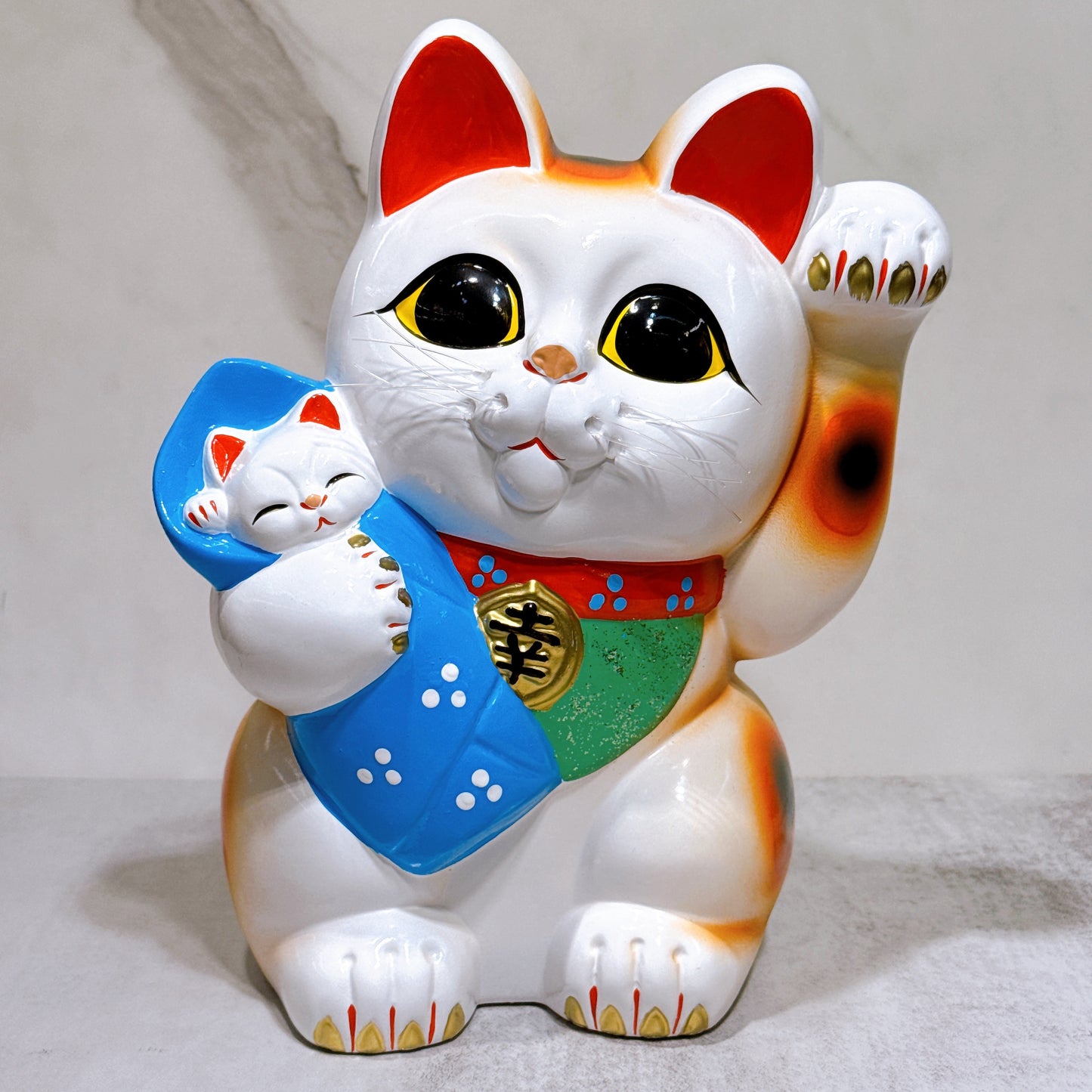 日本常滑幸福招財貓 8號 藍