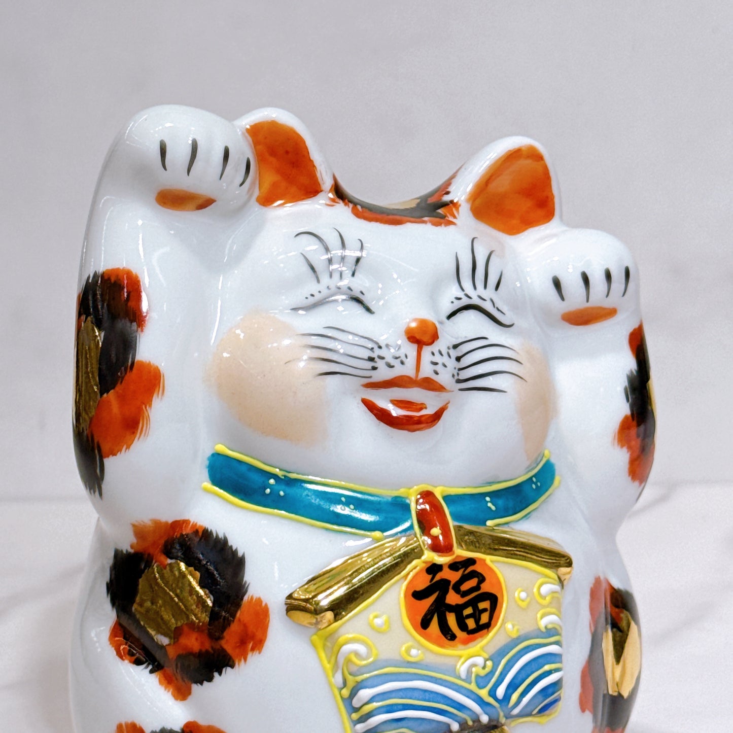 日本九谷燒招財貓 金三毛4.5號
