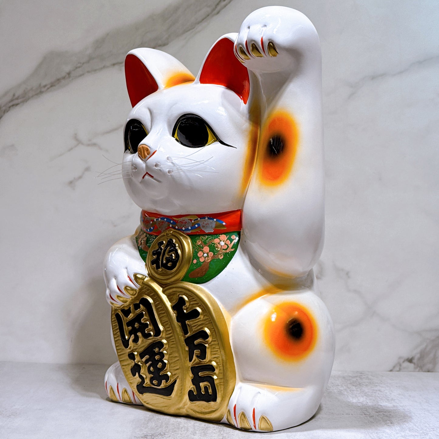 日本常滑小判招財貓 10號 左 長手