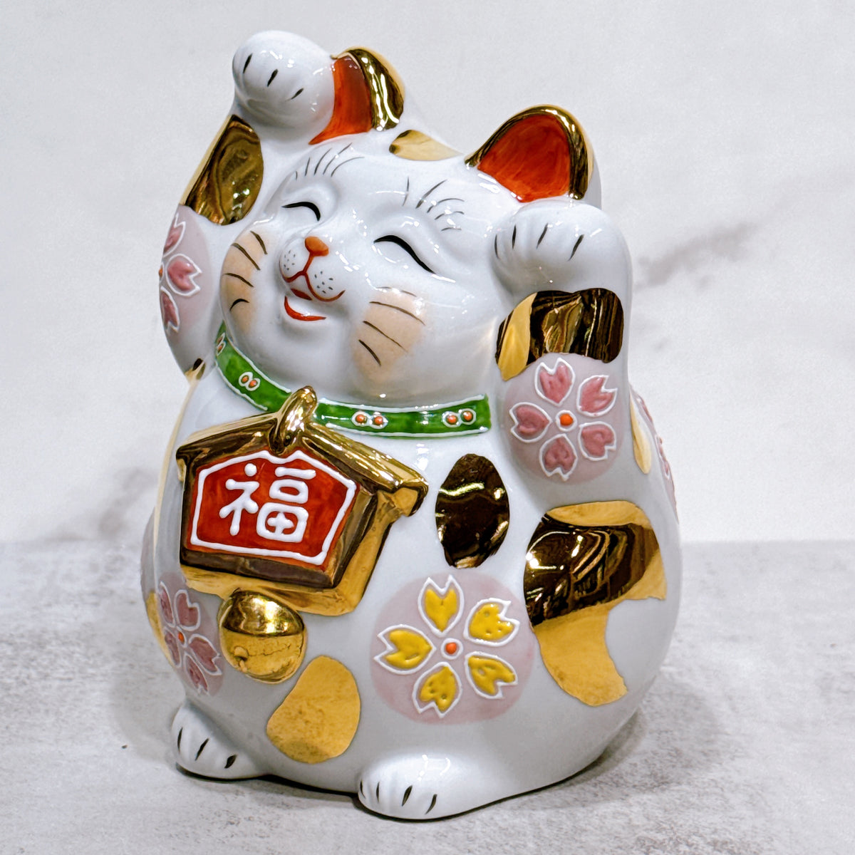 日本九谷燒招財貓 金盛 4.5號