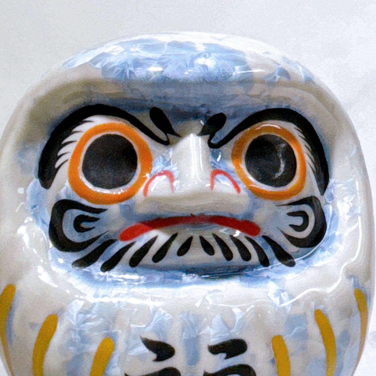 日本清水燒達摩 花結晶 銀藤 樣 小號