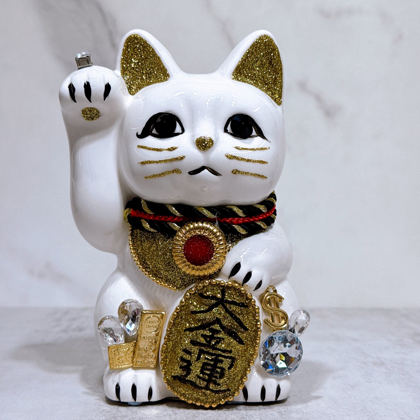 日本花見招財貓 大金運 5號 白