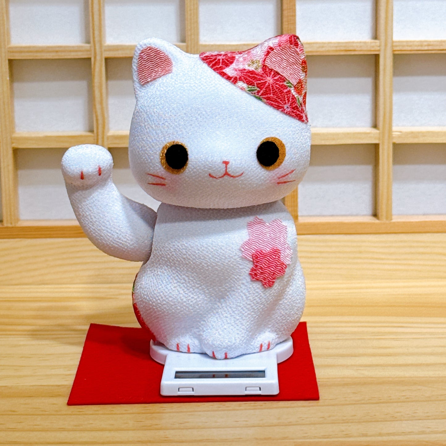 日本太陽能桜福招財貓 粉紅