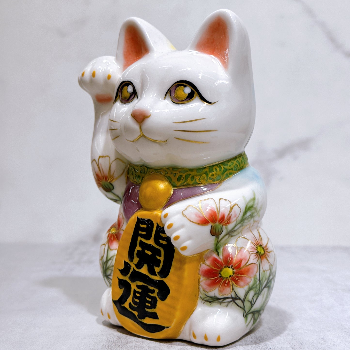 日本清水燒招財貓 色繪 天使祝福