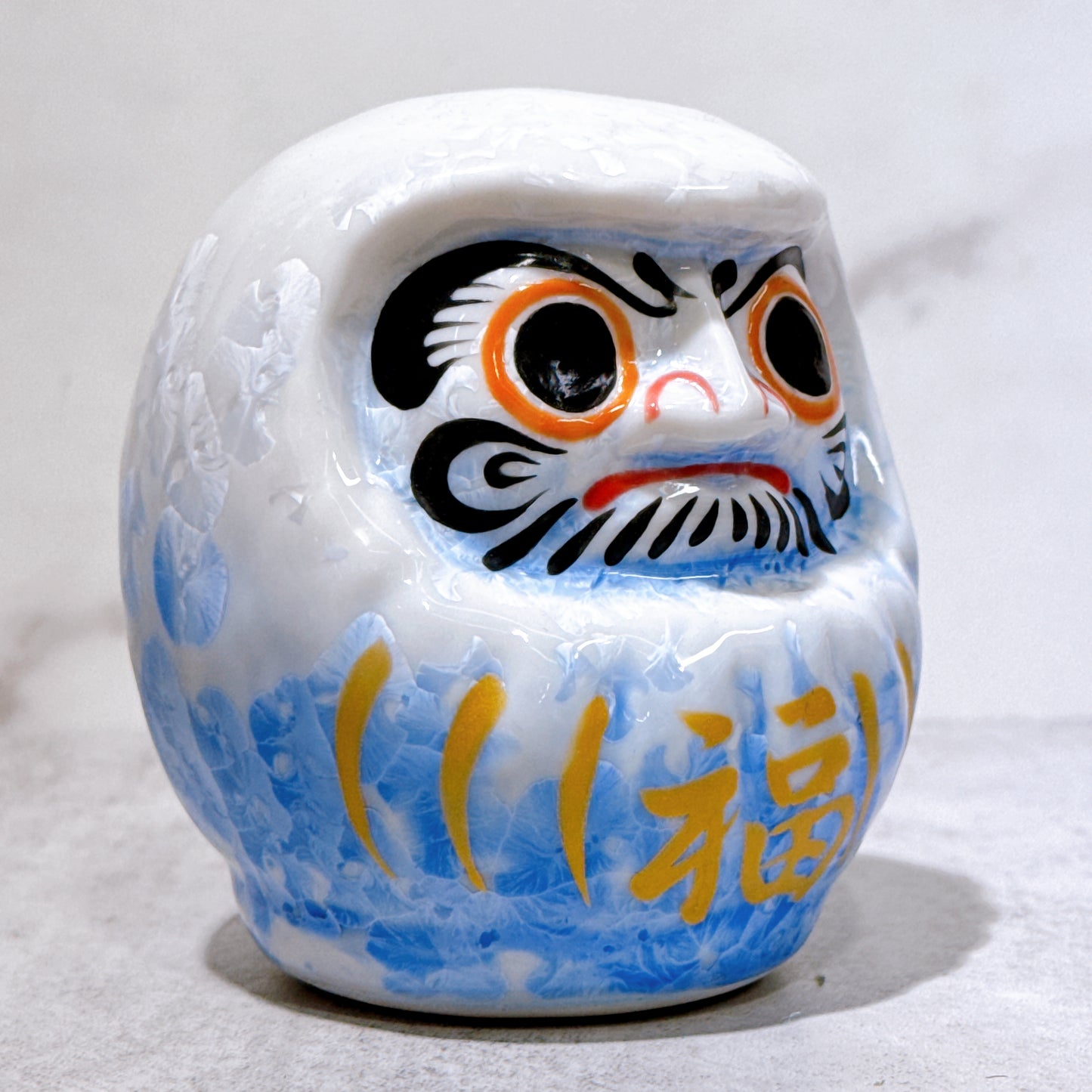 日本清水燒達摩 花結晶 青白 樣 小號