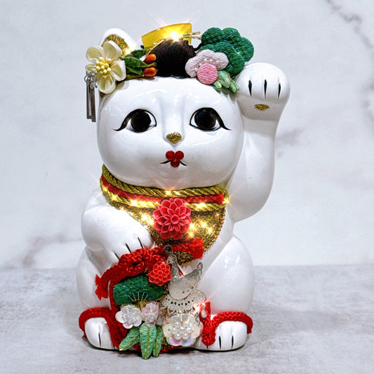 日本花見招財貓 金葉錦貴 5號 左