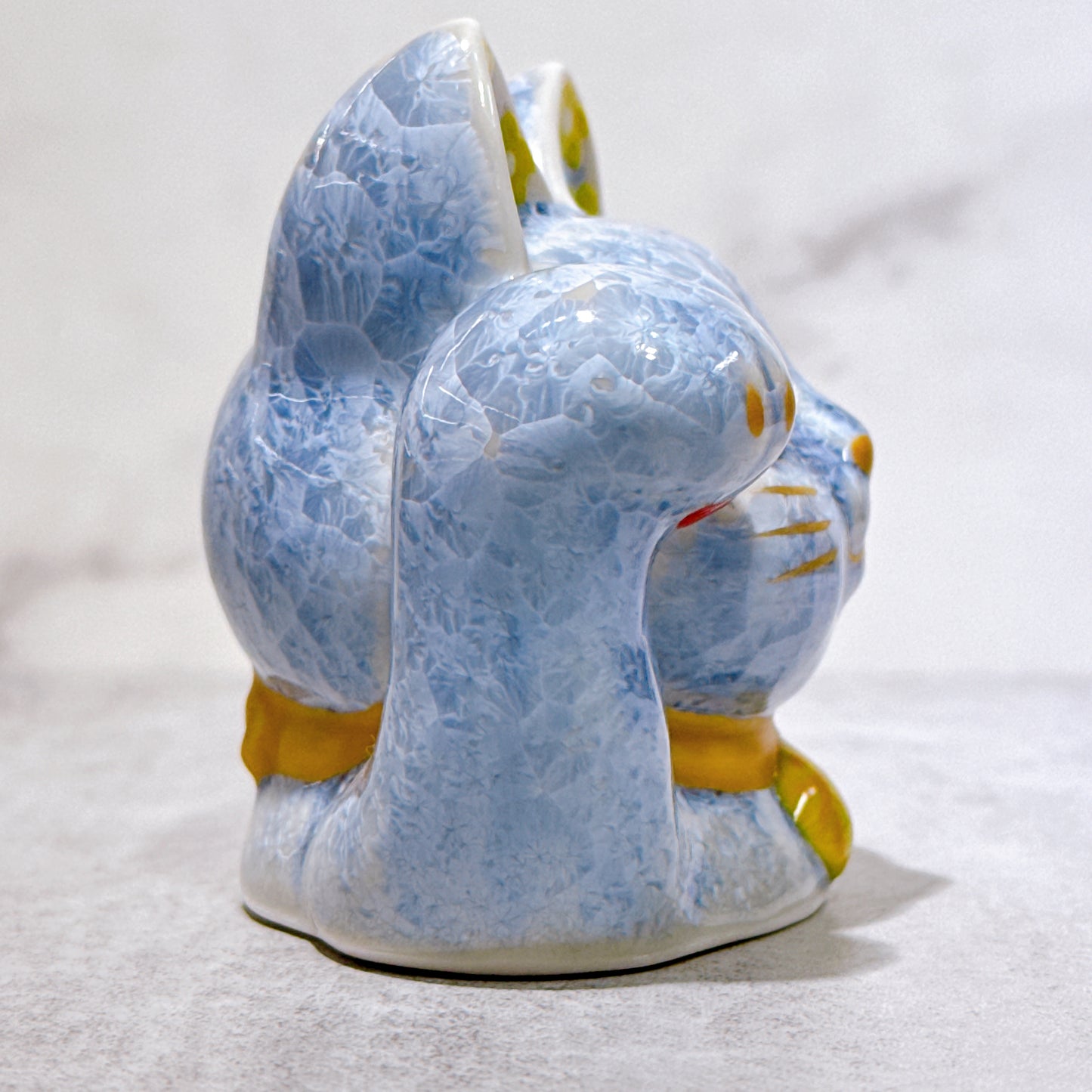 日本清水烧招财猫 达摩 花结晶 银藤 亿万两