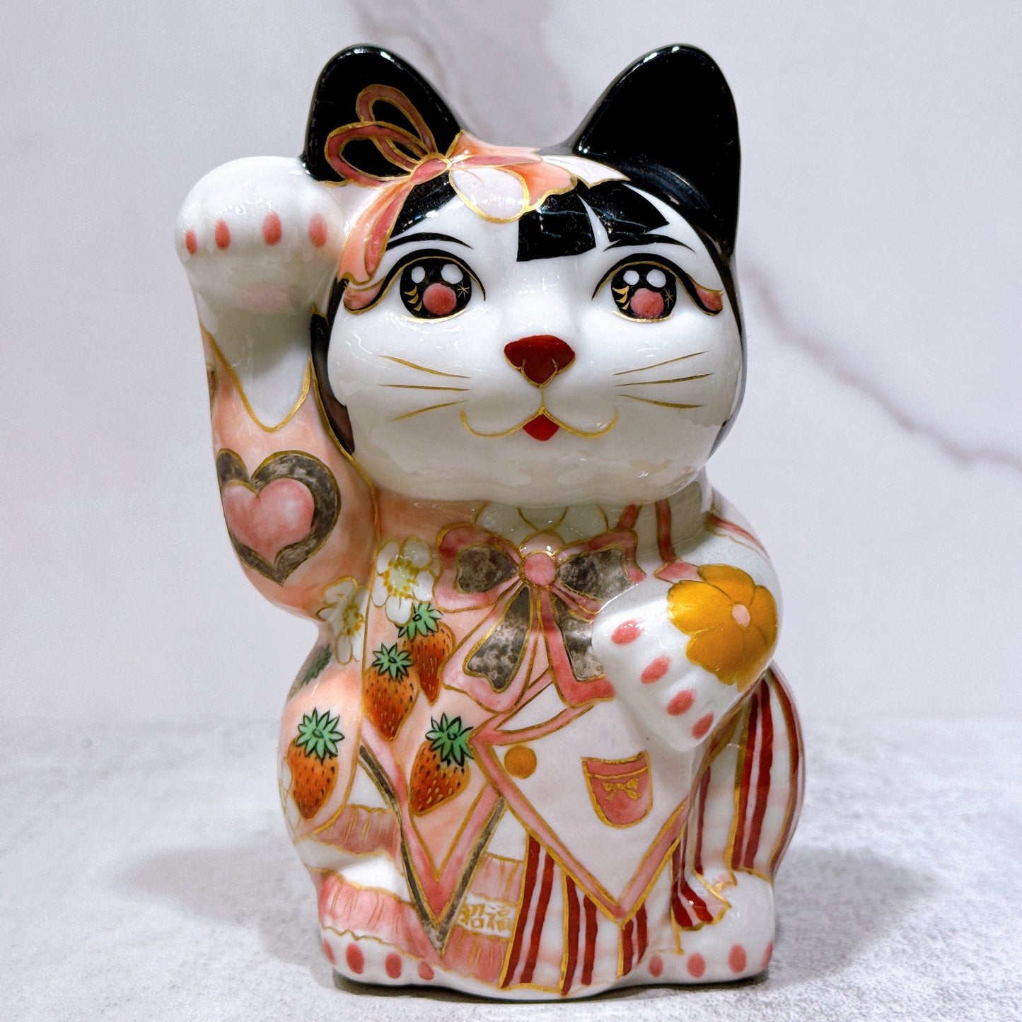 日本清水燒招財貓 色繪 偶像甜心