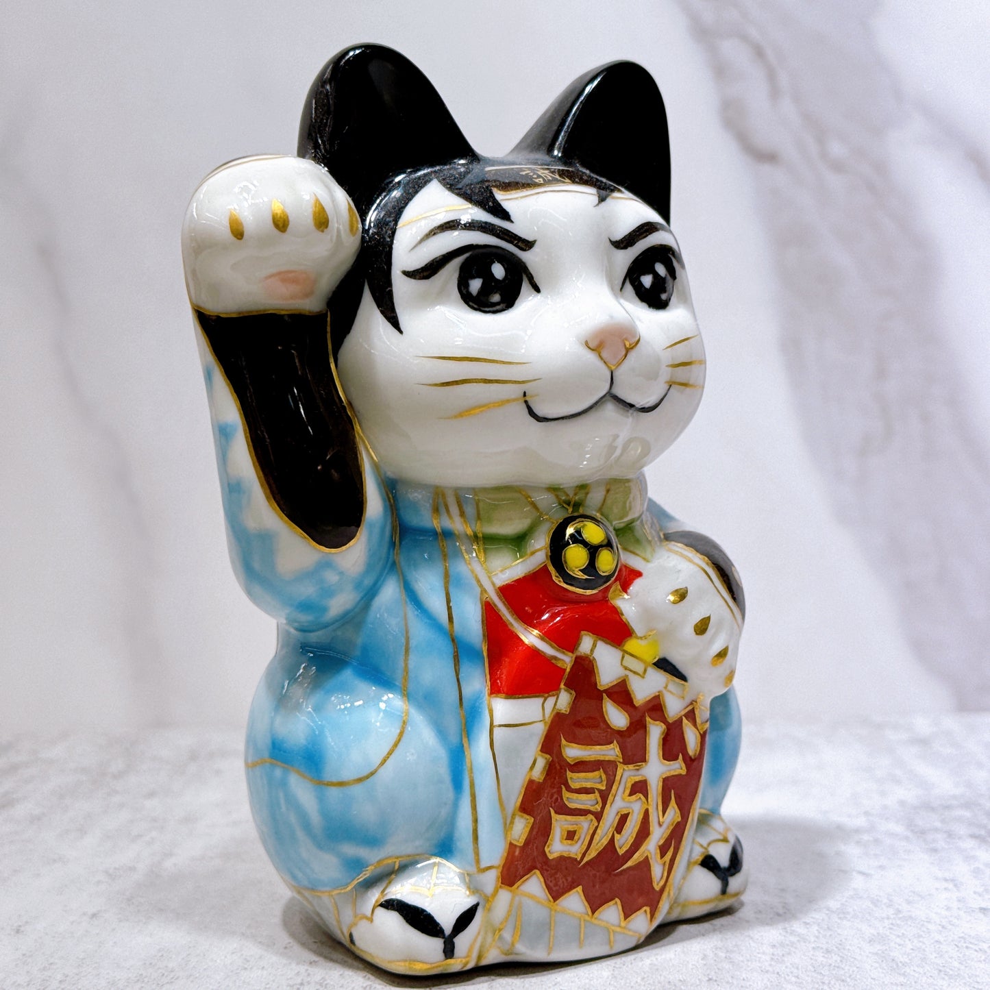 日本清水燒招財貓 色繪 誠