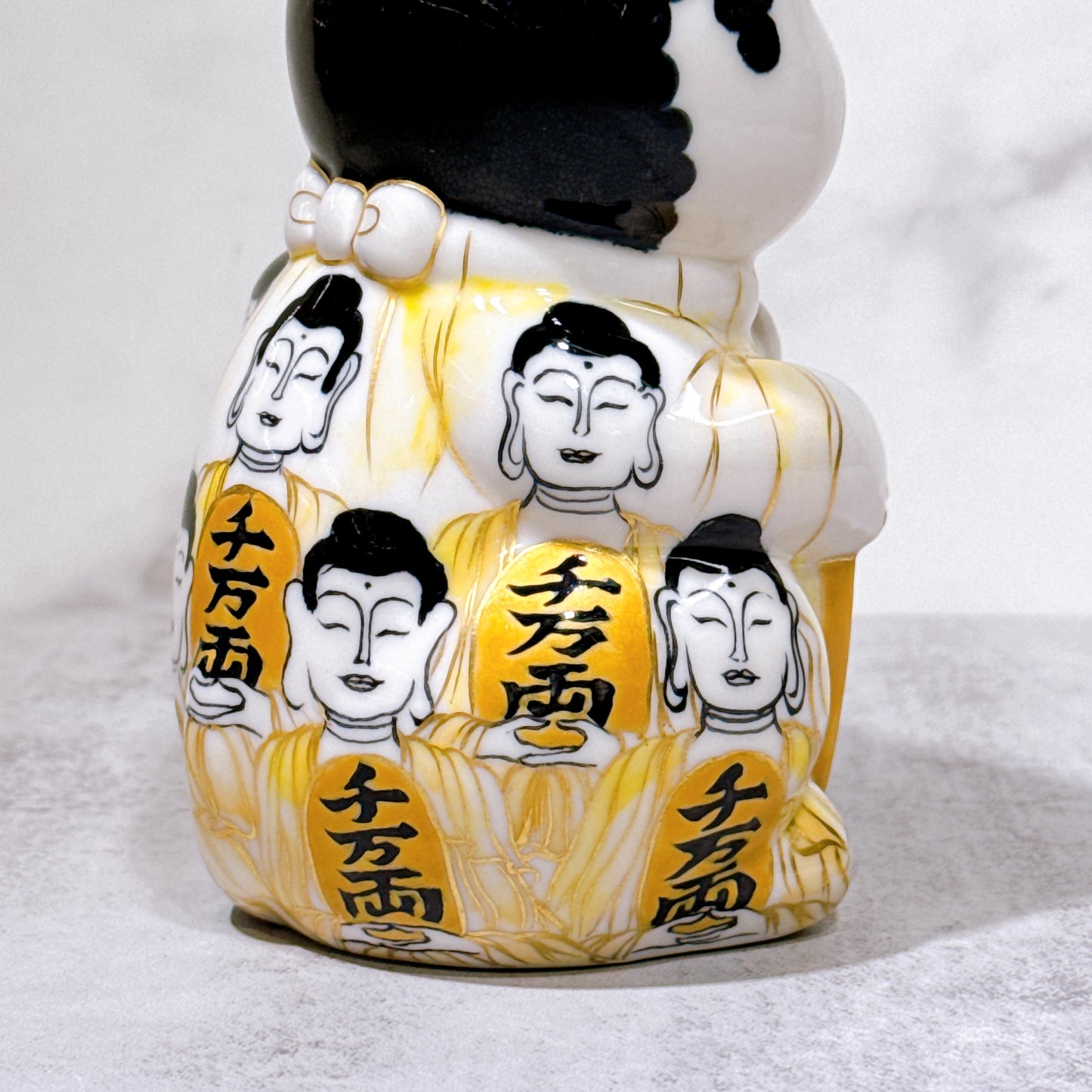 日本清水燒招財貓 仫繪 佛陀 描詰