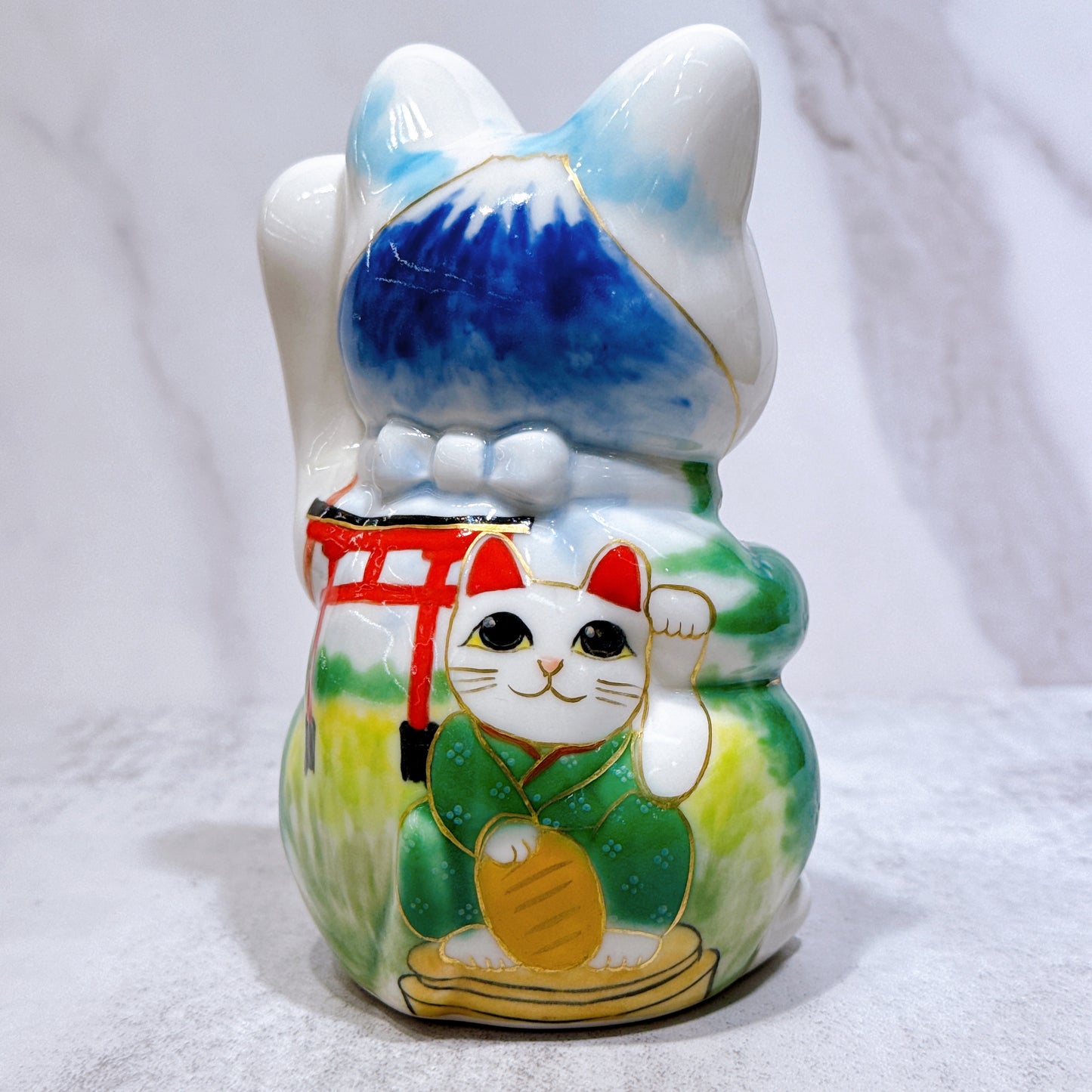 日本清水烧招财猫 仫绘 丰盛祈愿