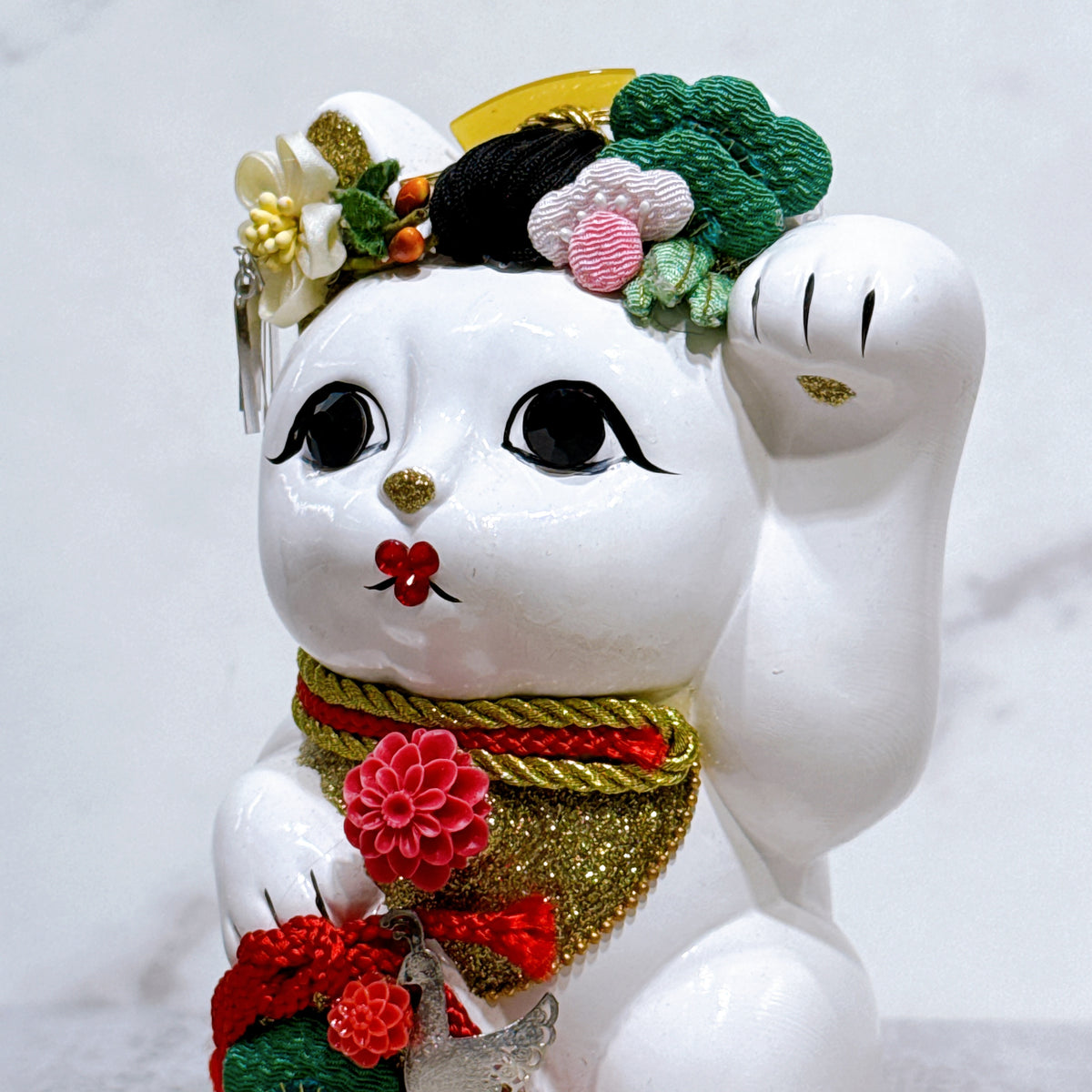 日本花見招財貓 金葉錦貴 5號 左