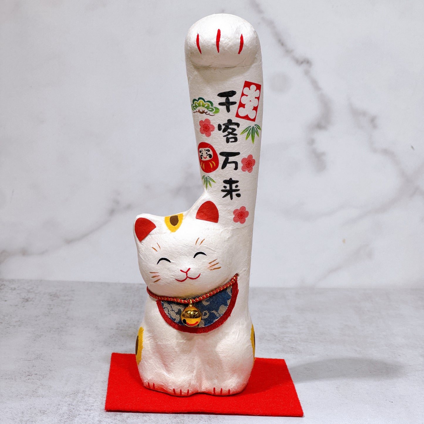 日本和紙好運招財貓 長手 中號