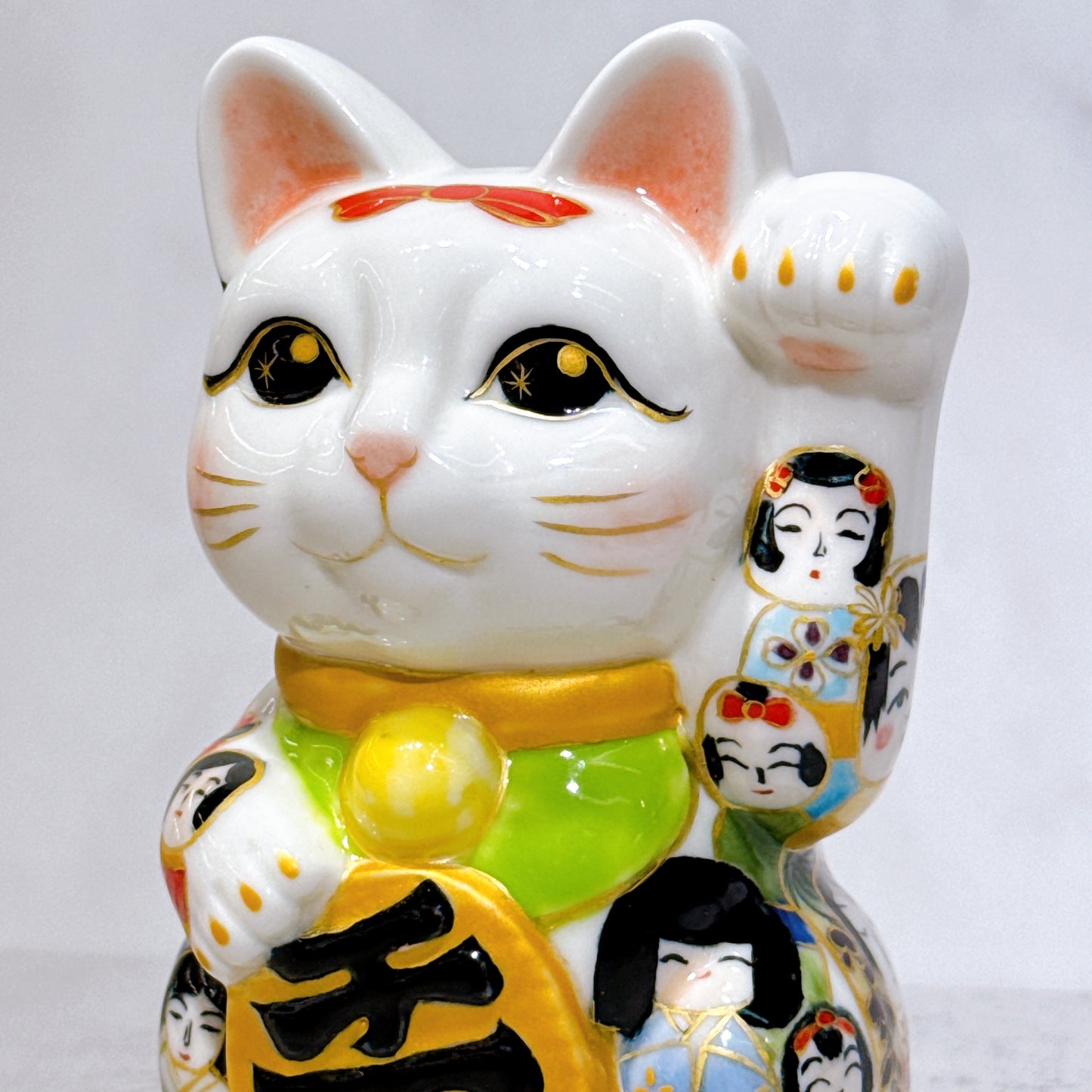 日本清水燒招財貓 仫繪 描日本娃娃