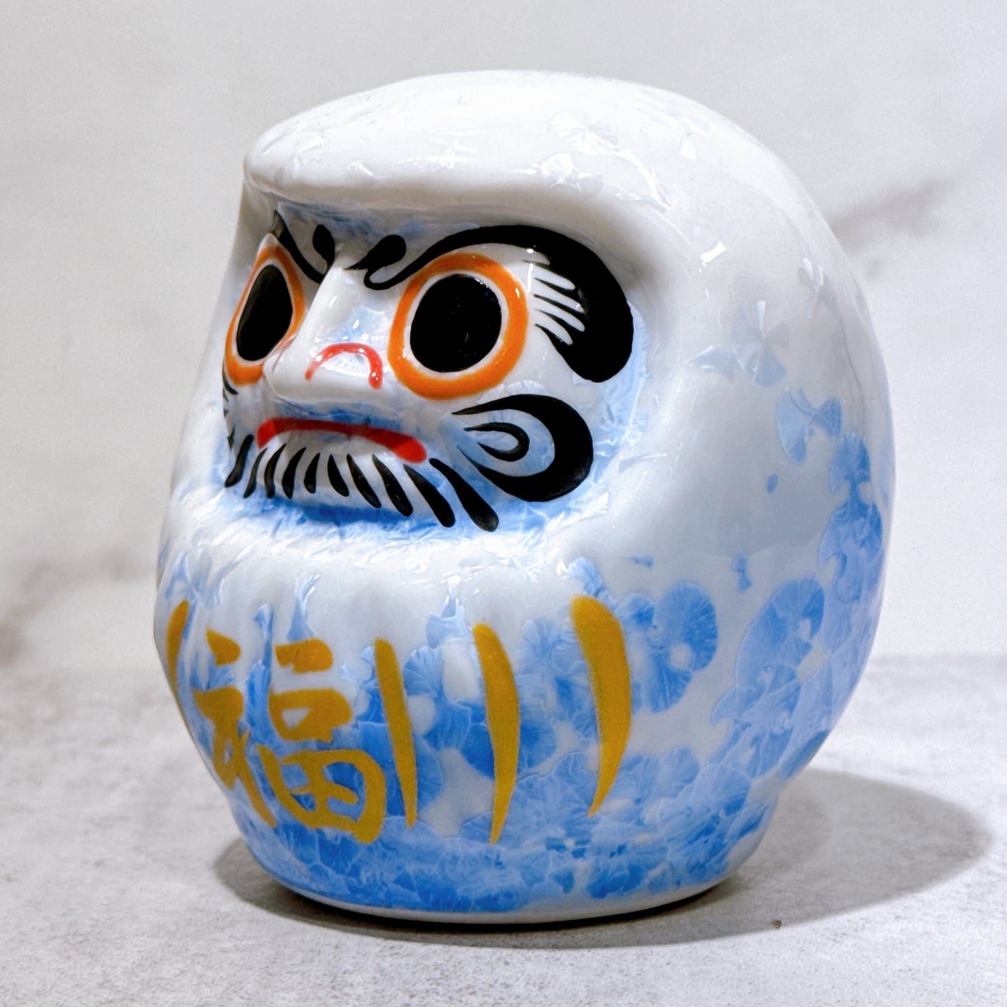 日本清水燒達摩 花結晶 青白 樣 小號