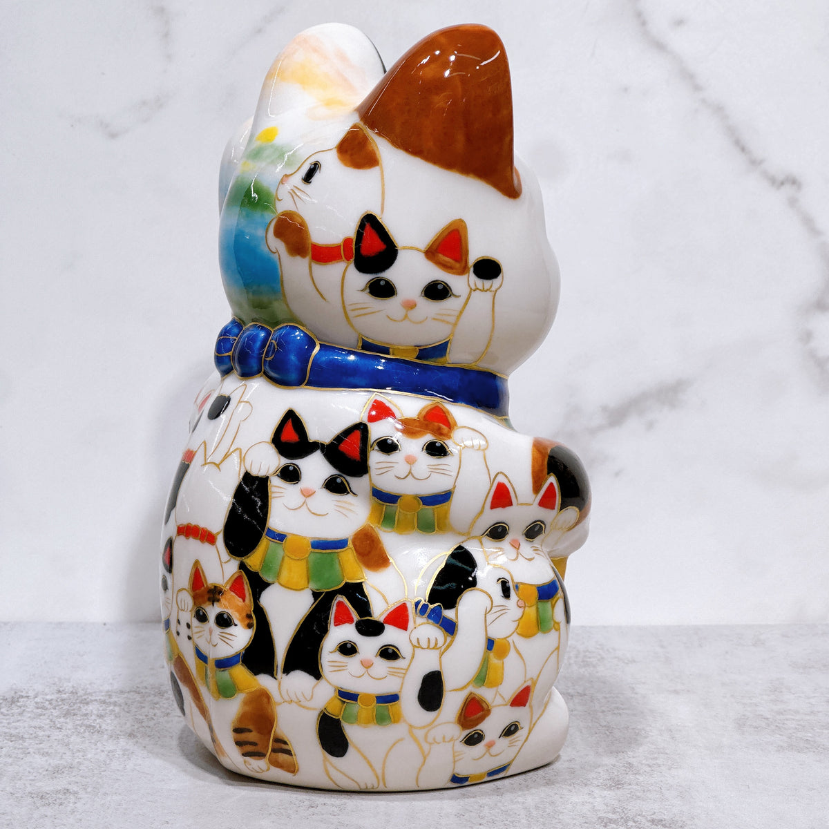 日本清水燒招財貓 仫繪 描貓之樂 特大