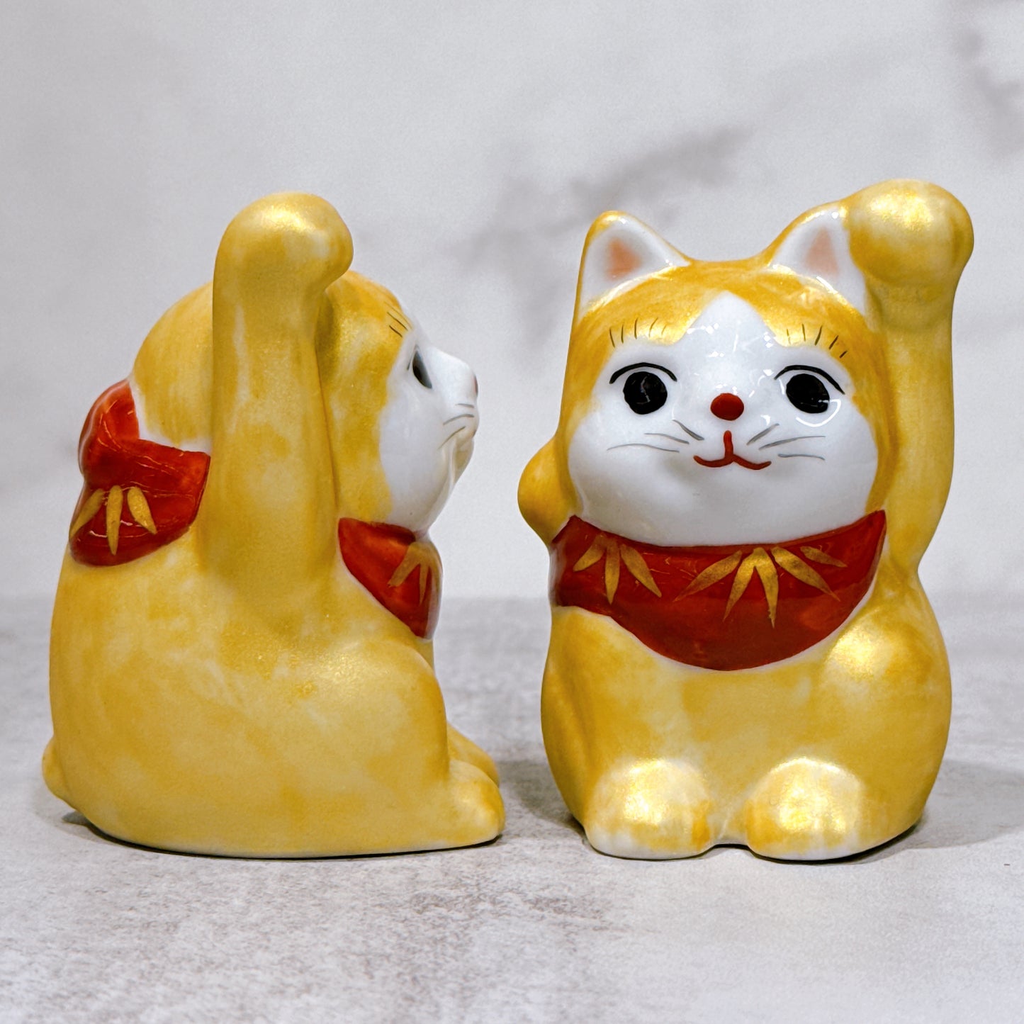 日本九谷燒招財貓 金彩 2.5號