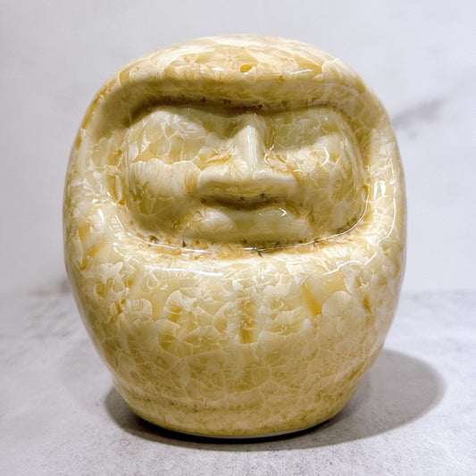 日本清水燒達摩 花結晶 金花 無地 小號