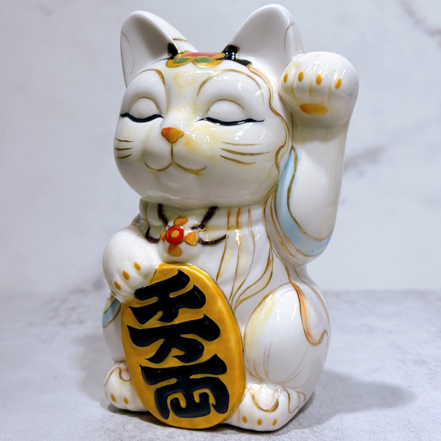 日本清水烧招财猫 仫绘 观音