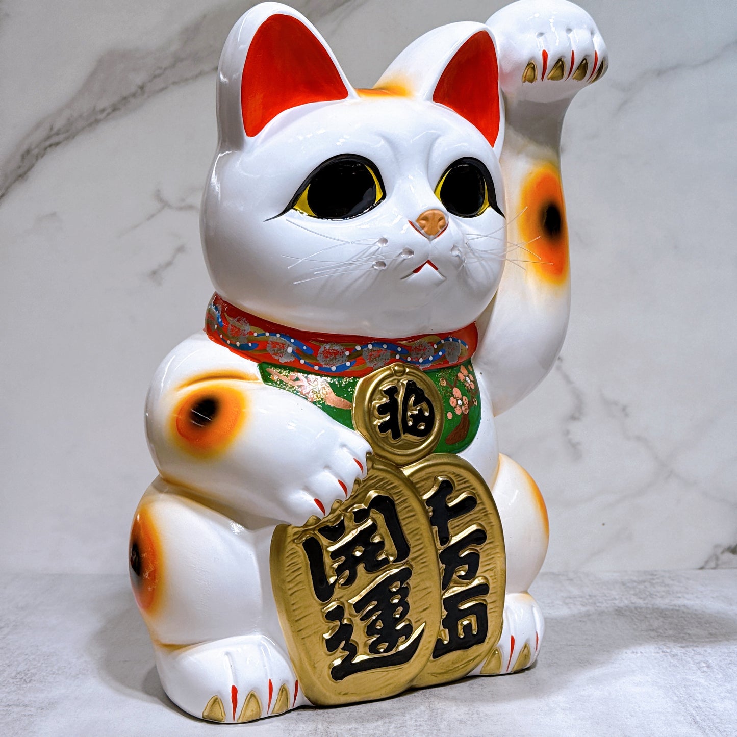 日本常滑小判招財貓 10號 左 長手