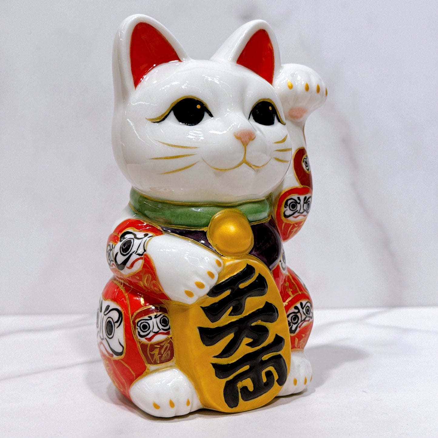 日本清水燒招財貓 仫繪 達摩不倒翁