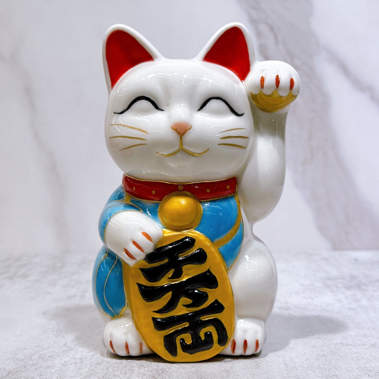 日本清水燒招財貓 仫繪 富士櫻貓大神