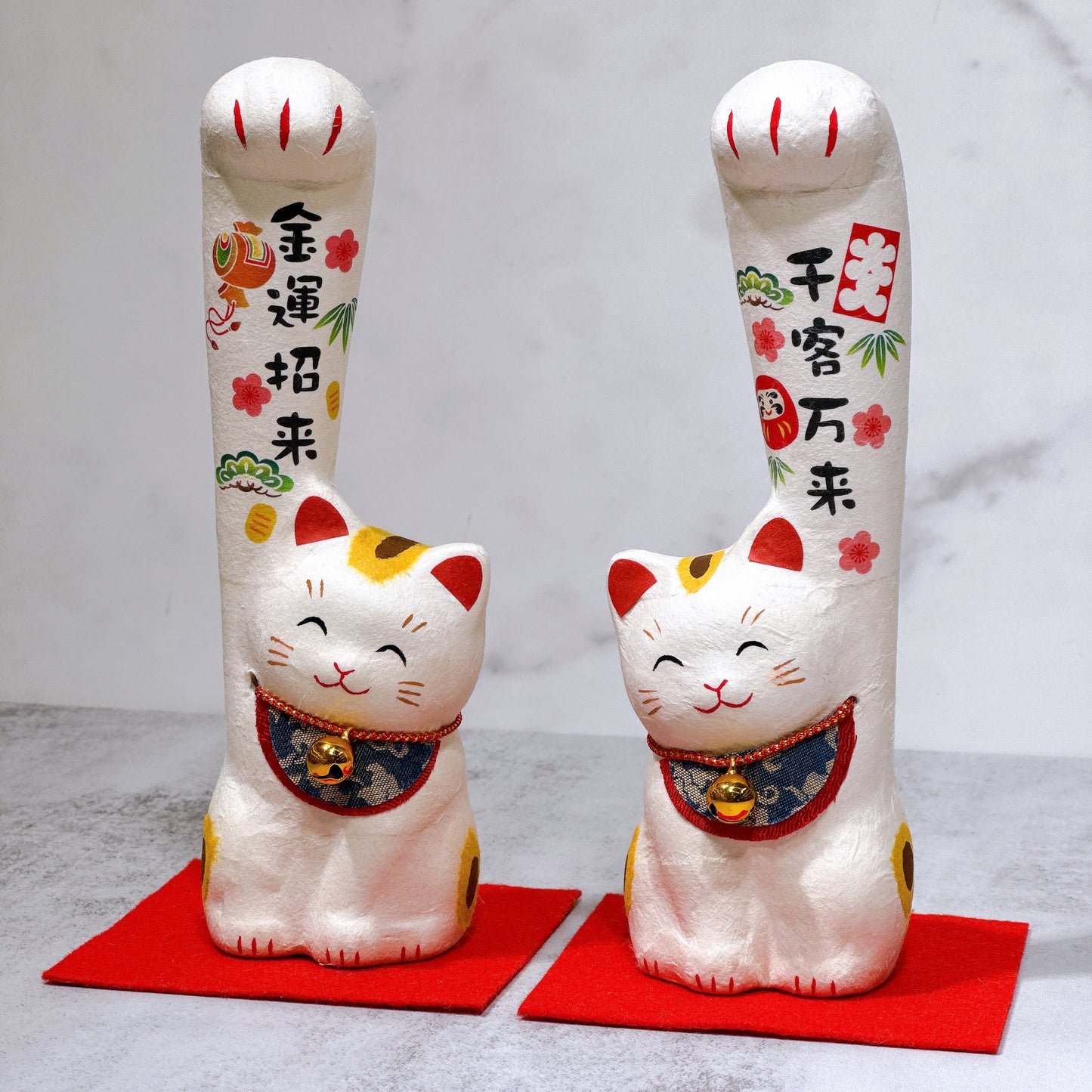 日本和紙好運招財貓 長手 中號