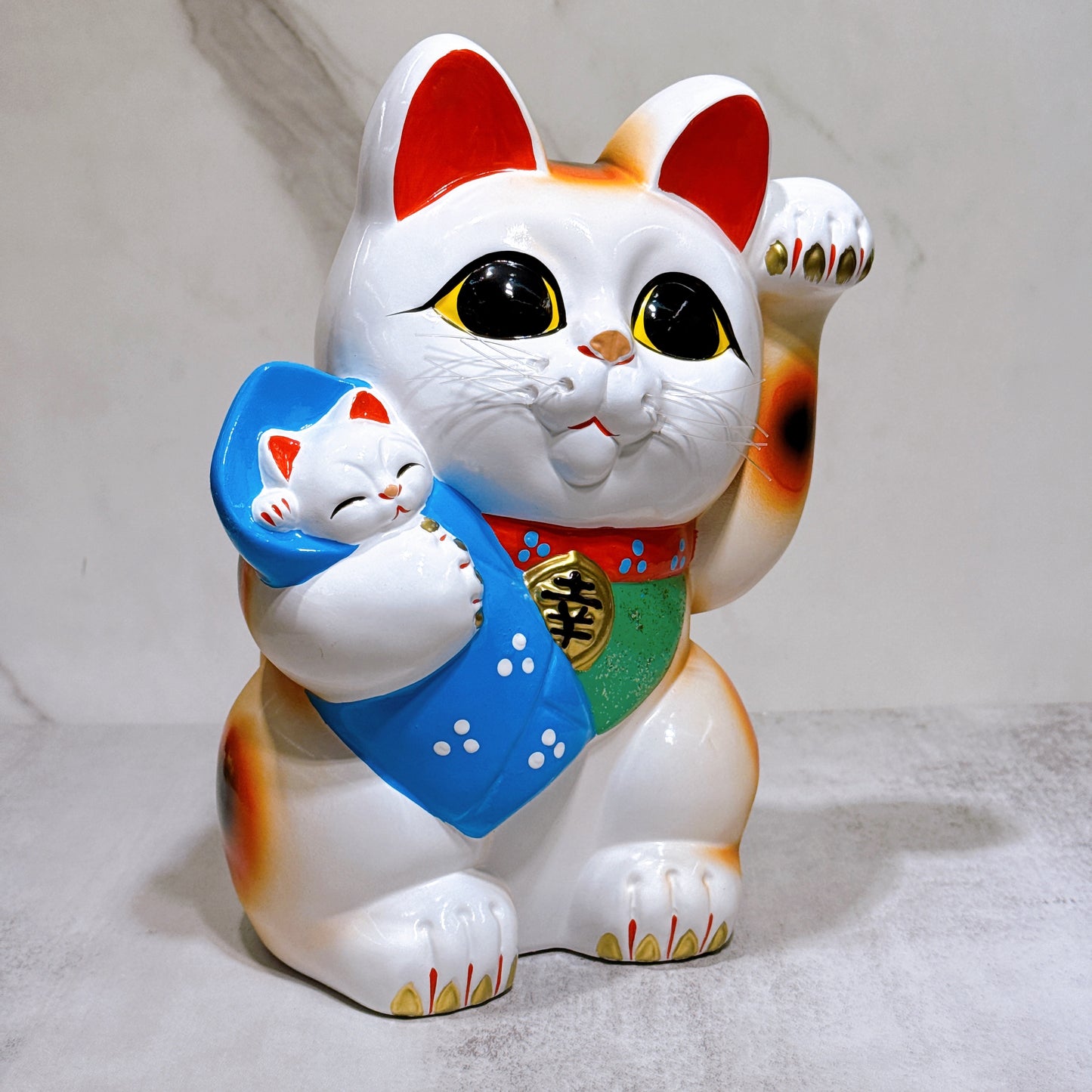 日本常滑幸福招財貓 8號 藍