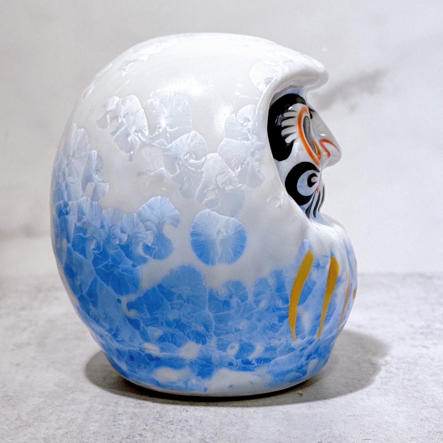 日本清水燒達摩 花結晶 青白 樣 小號