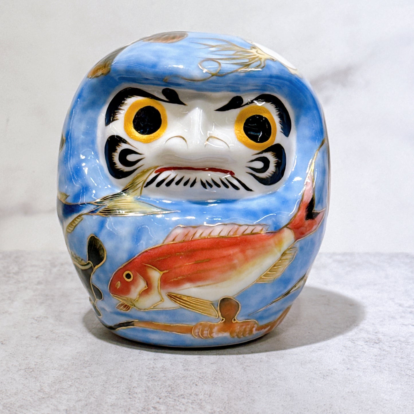 日本清水燒達摩 色繪 伊藤若冲 海洋小號