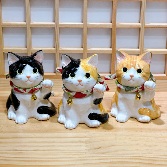 日本招福藥師招財貓 家貓 三色