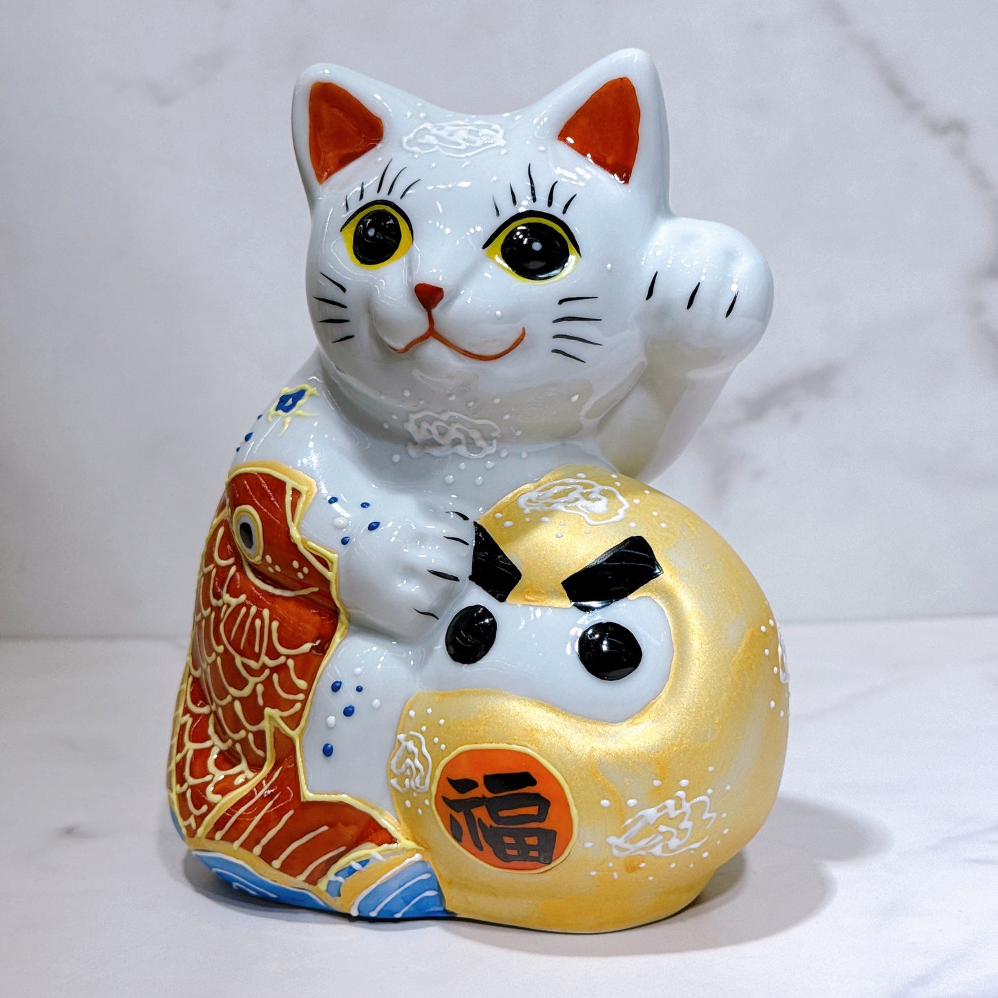 日本九谷烧招财猫 祝鲷 达摩 5号