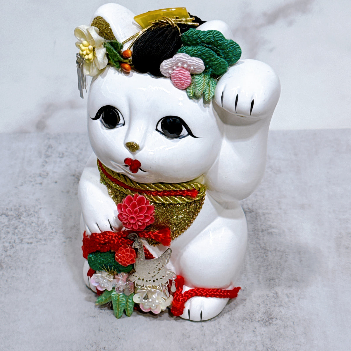 日本花見招財貓 金葉錦貴 5號 左