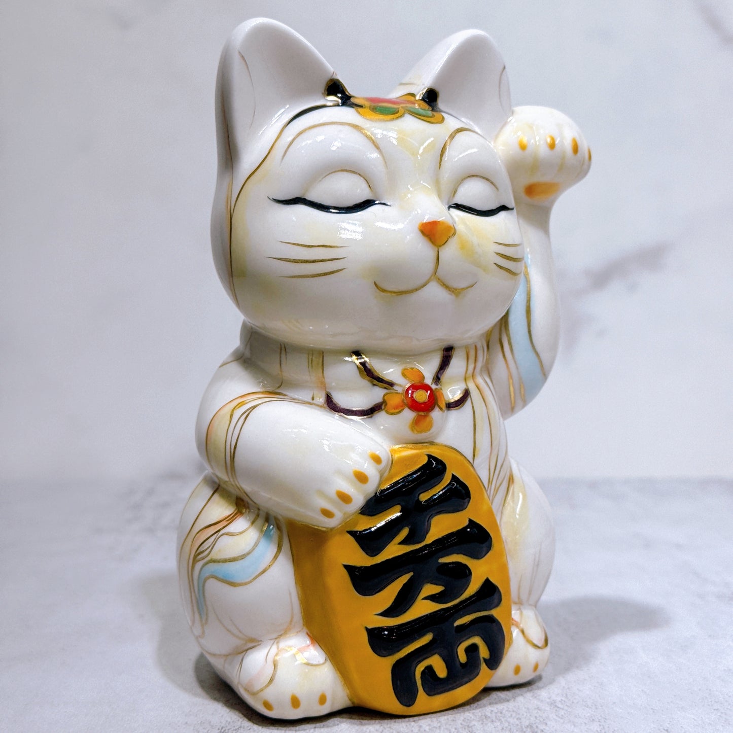 日本清水烧招财猫 仫绘 观音