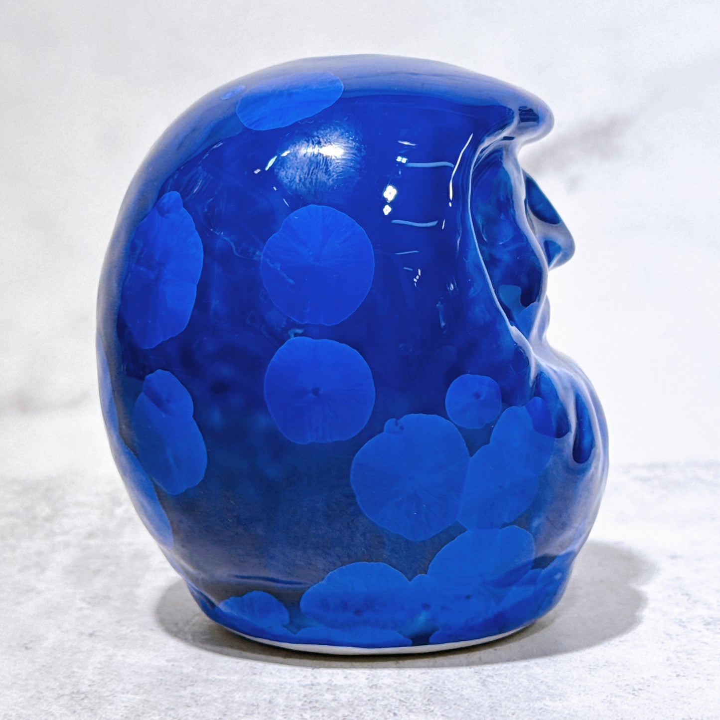 日本清水燒達摩 花結晶 琉璃 無地 小號