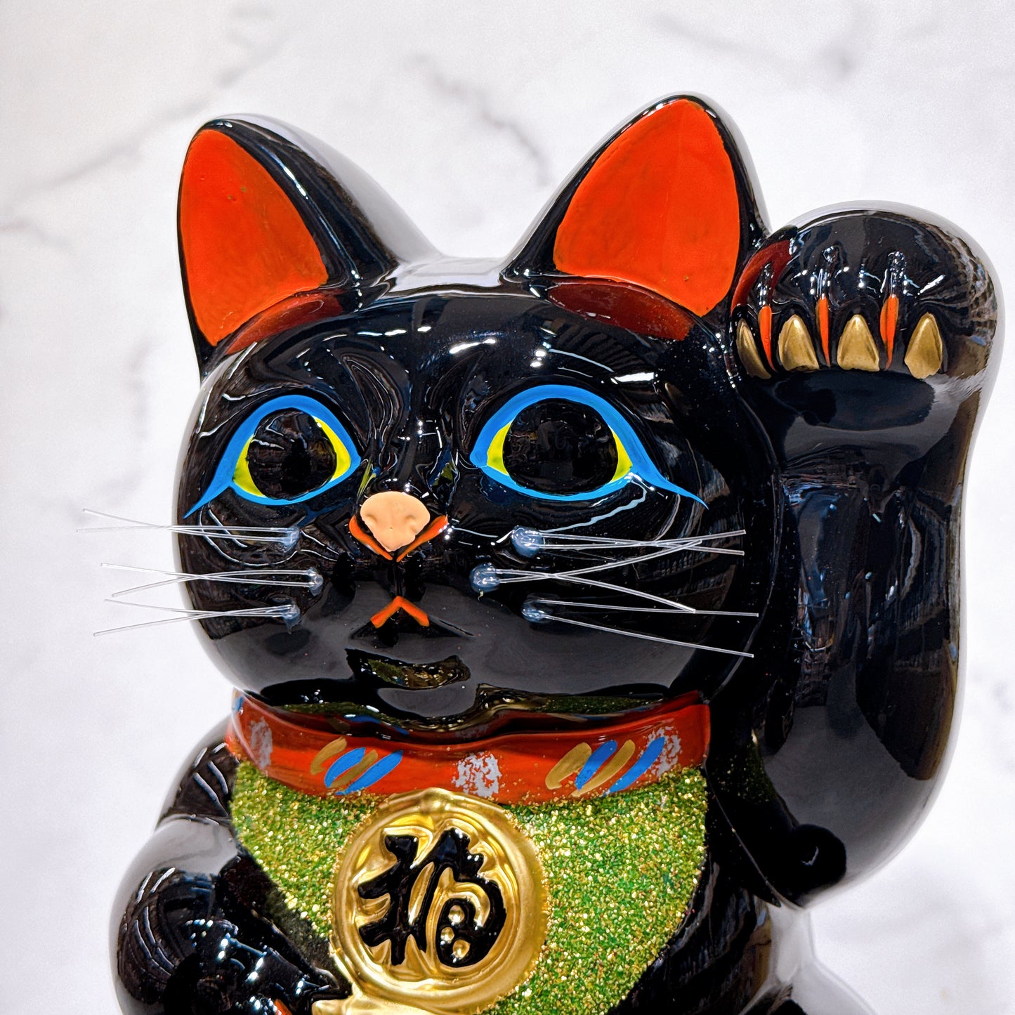 日本常滑小判招財猫 8號 黑
