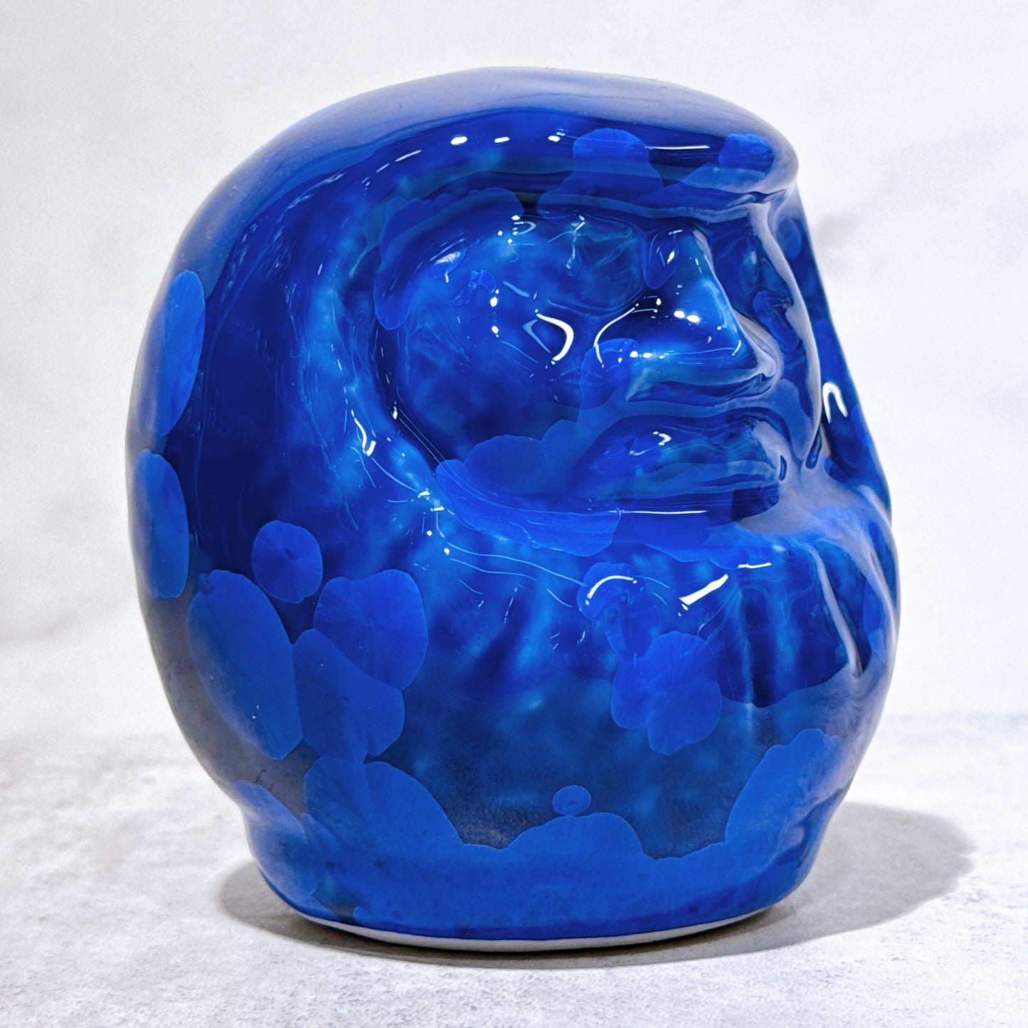 日本清水燒達摩 花結晶 琉璃 無地 小號