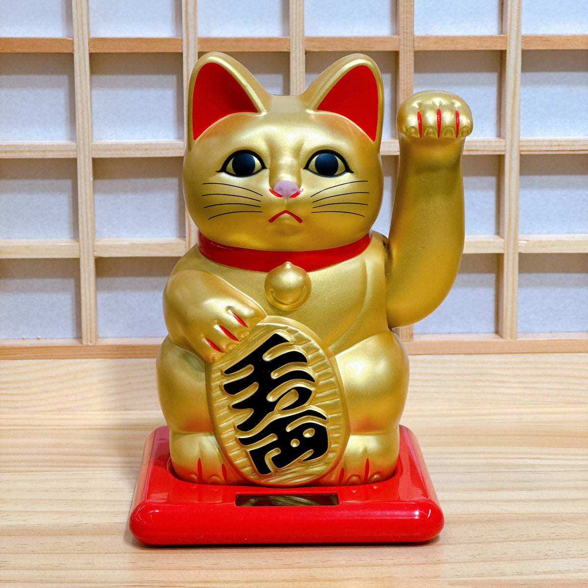 日本好運招財貓 太陽能 金