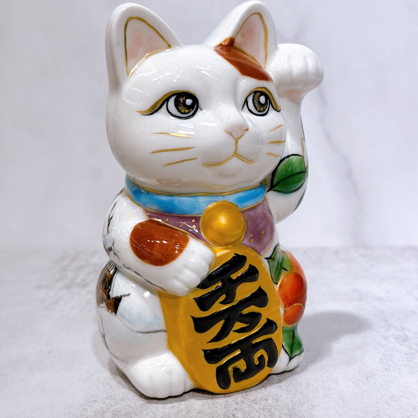 日本清水燒招財貓 色繪 白川鄉之貓