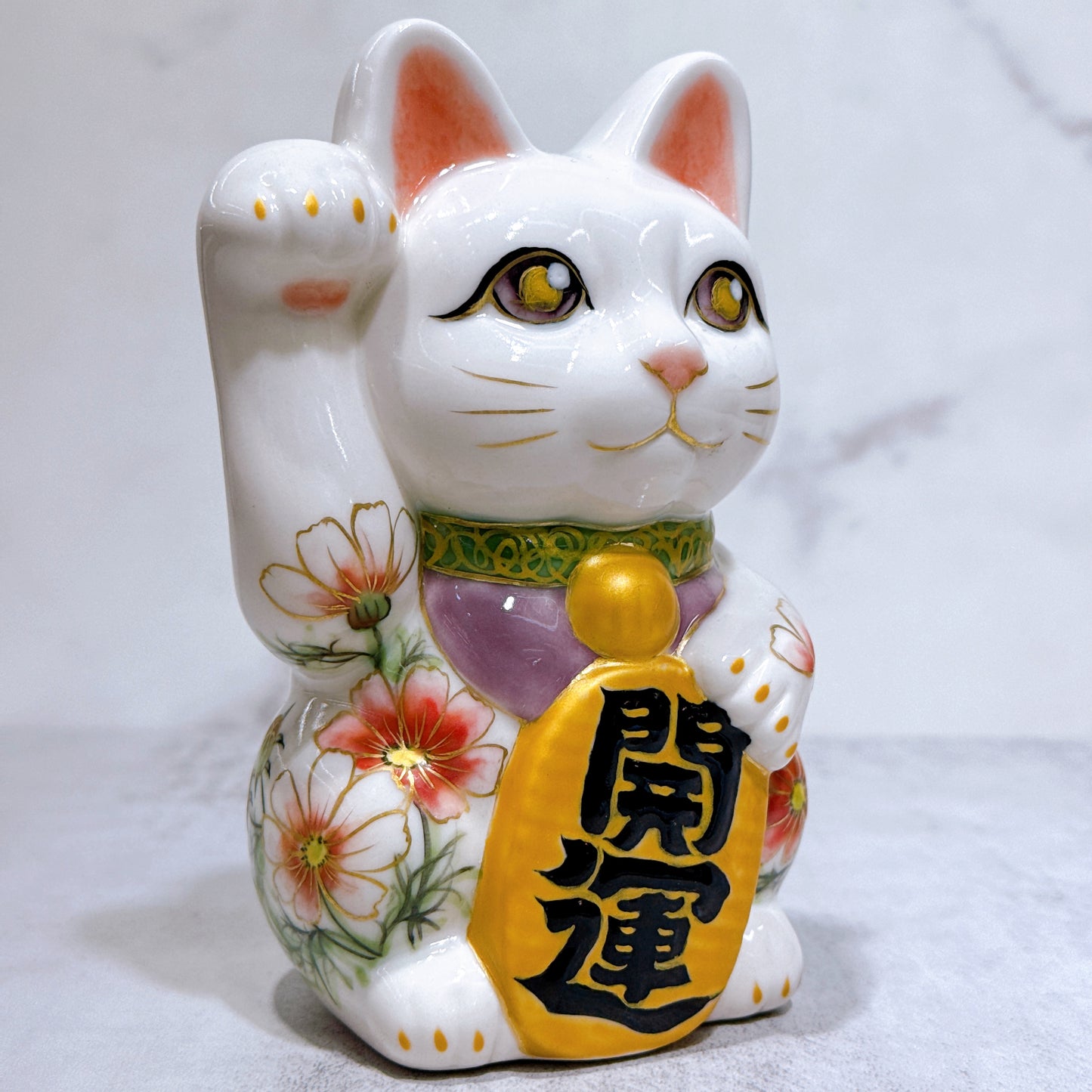 日本清水燒招財貓 色繪 天使祝福