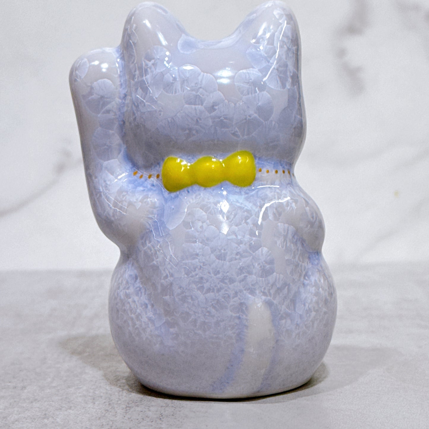 日本清水燒招財貓 花結晶 藤 左 特小