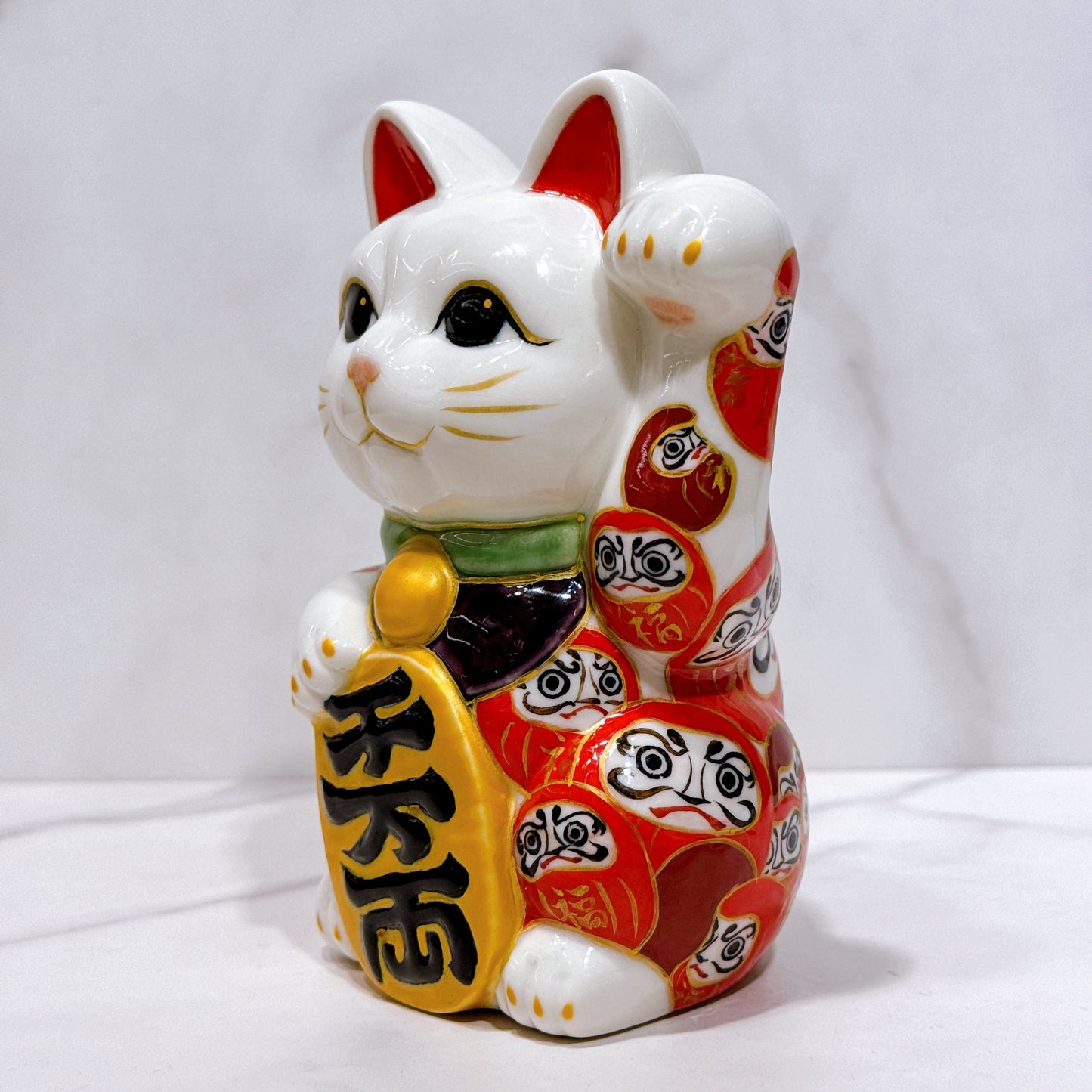 日本清水燒招財貓 仫繪 達摩不倒翁
