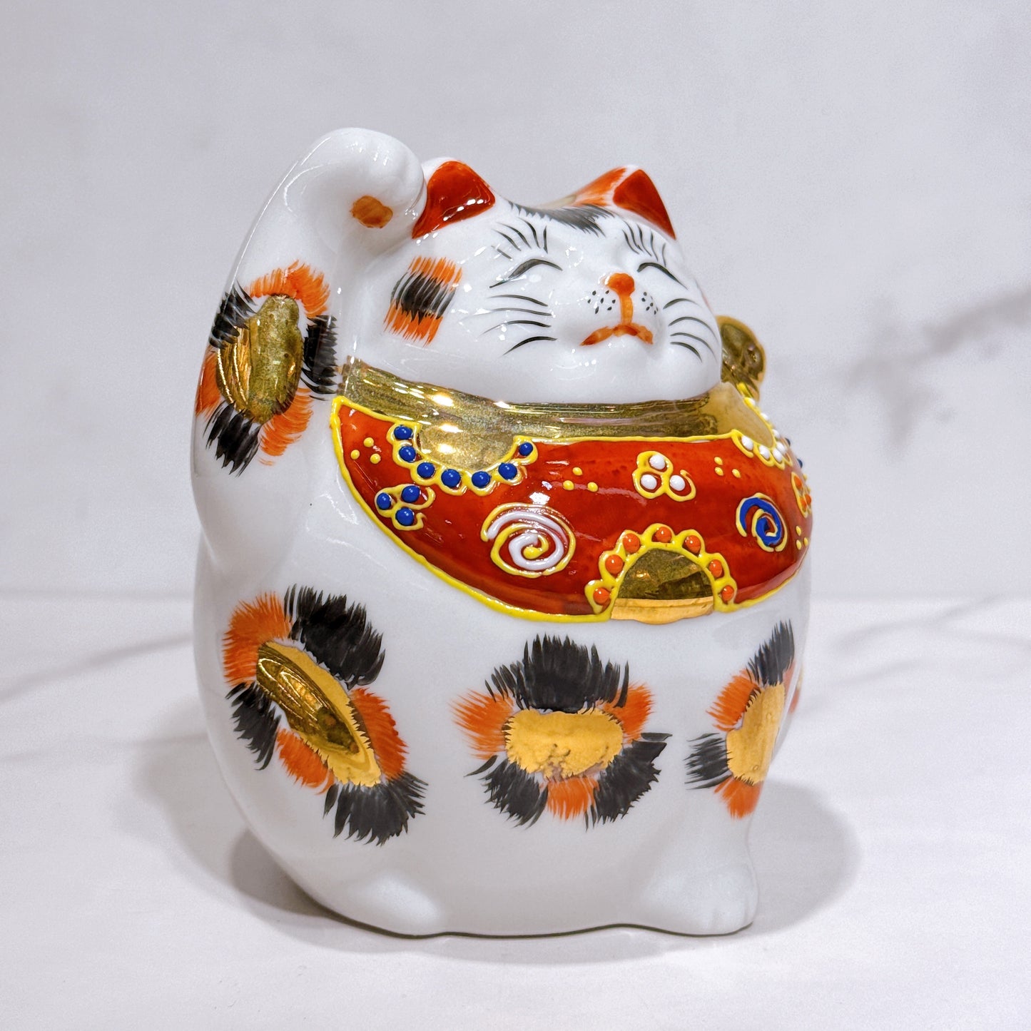 日本九谷燒招財貓 三毛5.5號