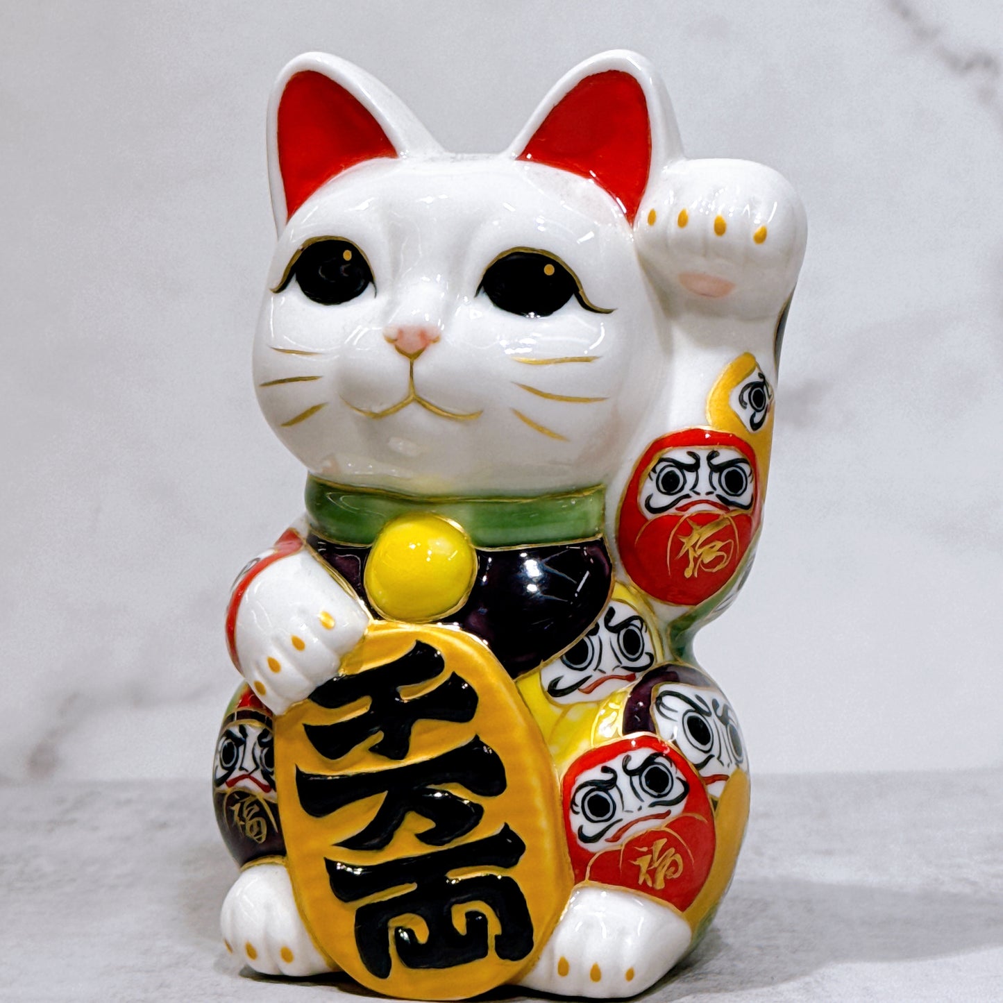 日本清水燒招財貓 仫繪 達摩不倒翁